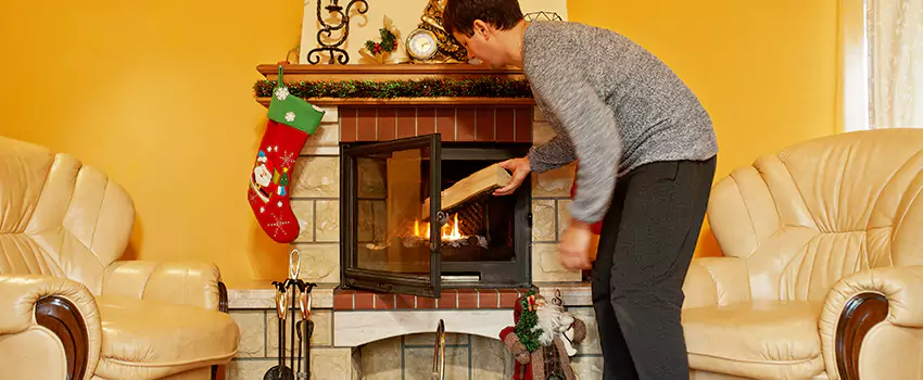 Rusted Metal Fireplace Restoration in University Park, Florida